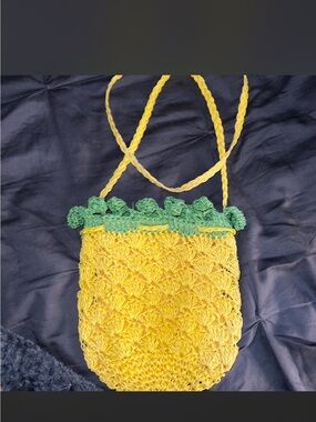 Handmade Yellow and Green Crochet Shoulder Bag
